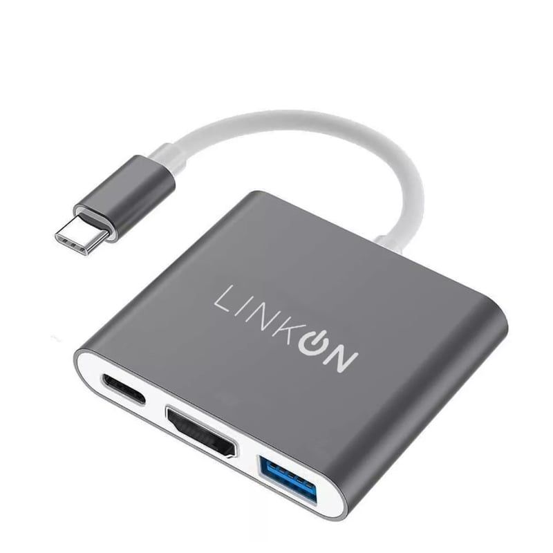 GENERICO - Hub Adaptador Usb Tipo C 3 En 1 Linkon Hdmi Para Mac Macbook Windows