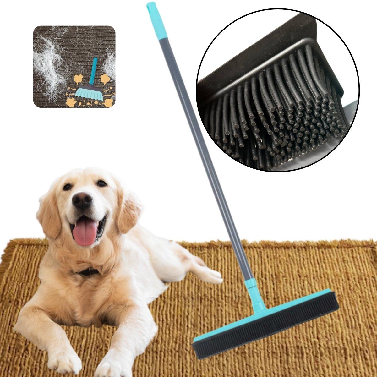 GENERICO - Escoba Escobillon De Goma Silicona Para Pelo De Mascotas