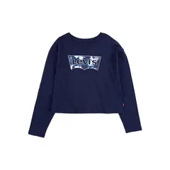 LEVIS - Polera Niña Manga Larga Cropp Azul