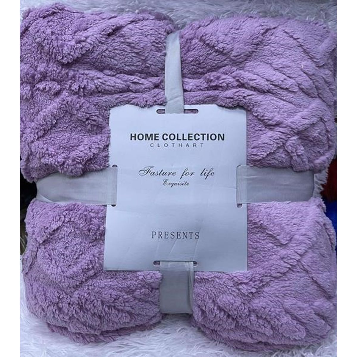 GENERICO - FRAZADA O MANTA TEXTURIZADA UNICOLOR LILA  2 PLAZAS RS