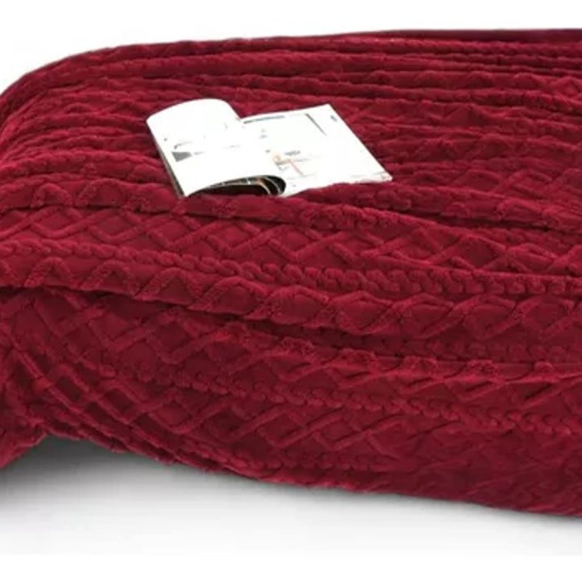 GENERICO - FRAZADA O MANTA TEXTURIZADA UNICOLOR BURDEO 2 PLAZAS RS