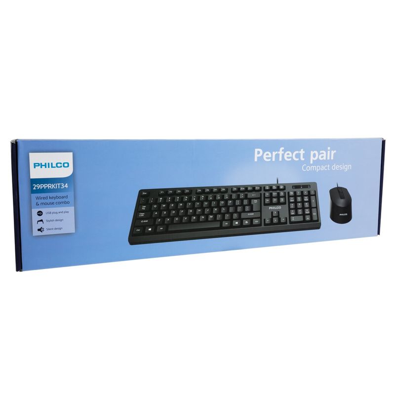 PHILCO - KIT TECLADO ALÁM + MOUSE SPT6234 NEGRO PHILCO open box