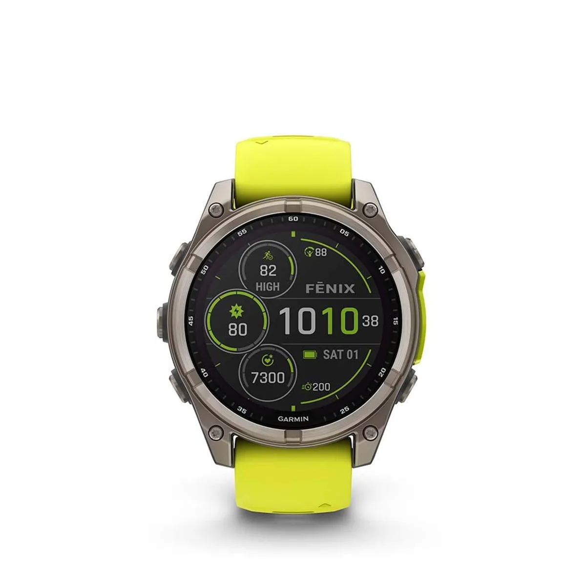 GARMIN - fenix 8  47mm Solar Sapphire Titanium with yellowgraphite - Amarillo
