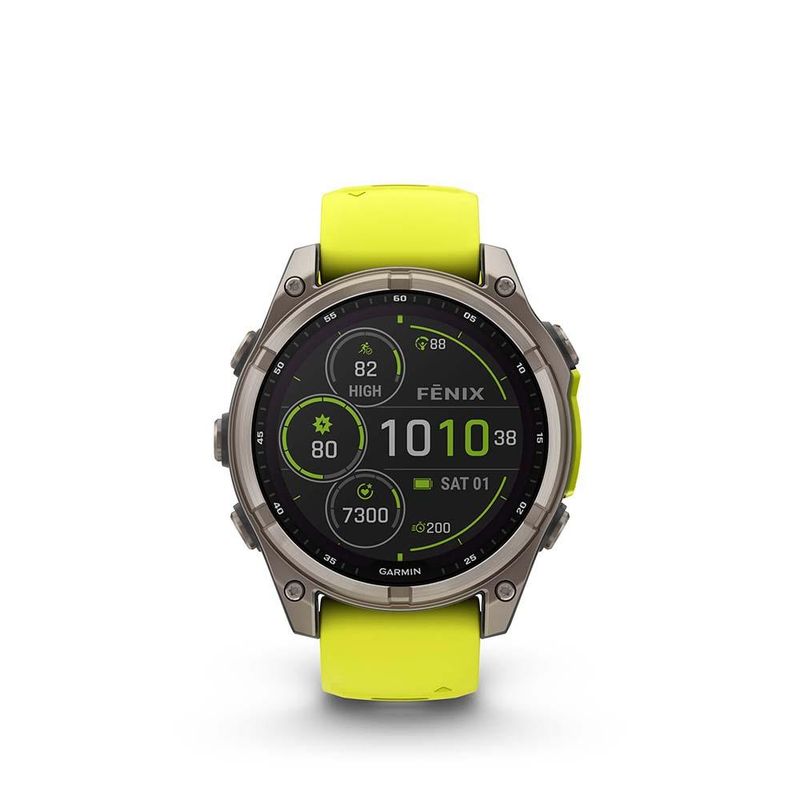 GARMIN - fenix 8  47mm Solar Sapphire Titanium with yellowgraphite - Amarillo