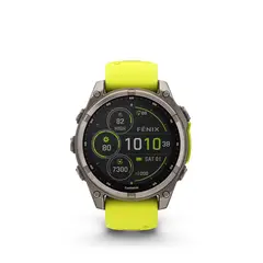 GARMIN - Fenix 8 47mm Solar Sapphire Titanium with yellowgraphite - Amarillo