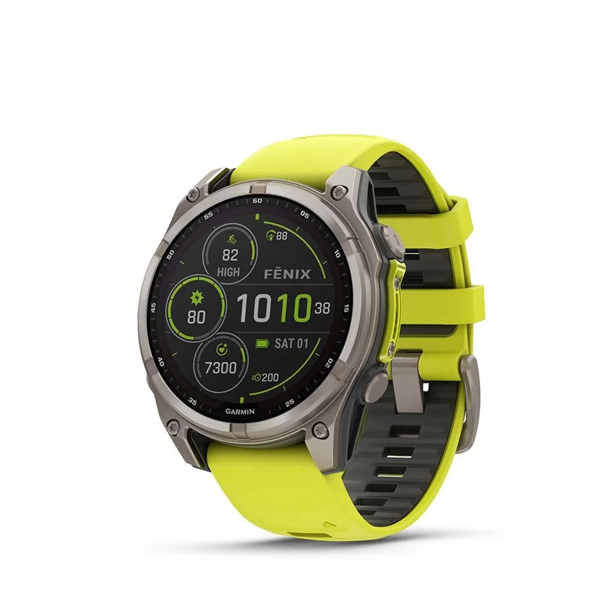 GARMIN - fenix 8  47mm Solar Sapphire Titanium with yellowgraphite - Amarillo
