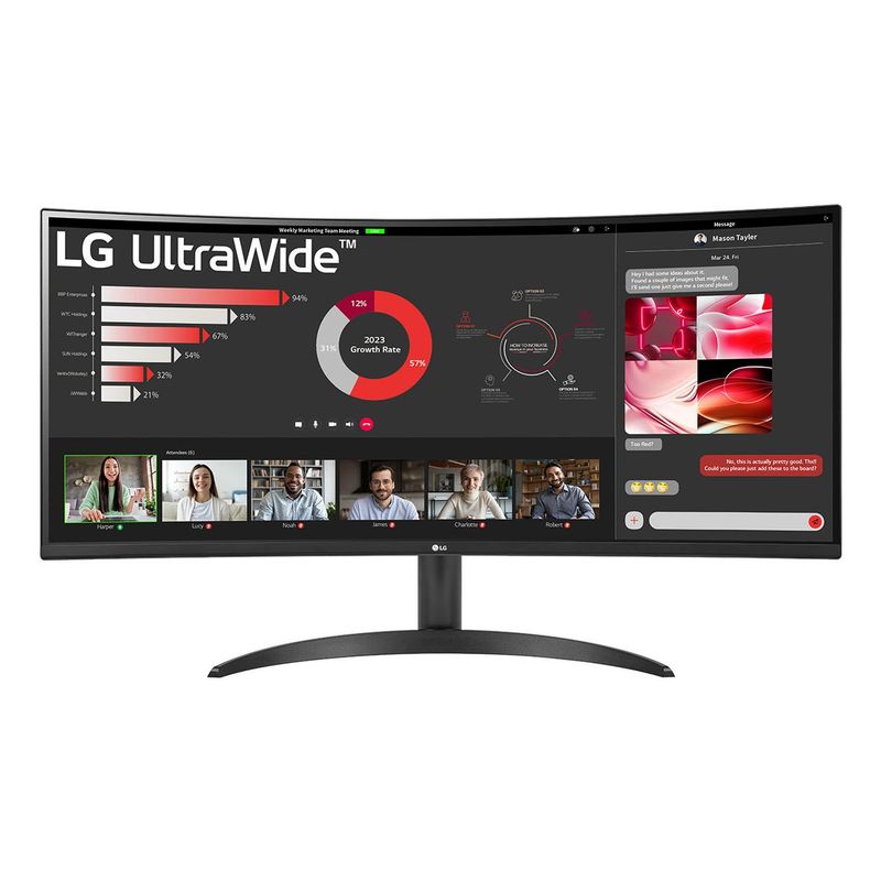 LG - Monitor Curvo LG UltraWide 34WR50QC-B WQHD 34"