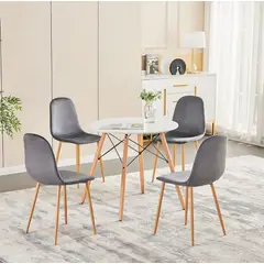 GENERICO - Juego de comedor Melania para 4 personas - Gris claro