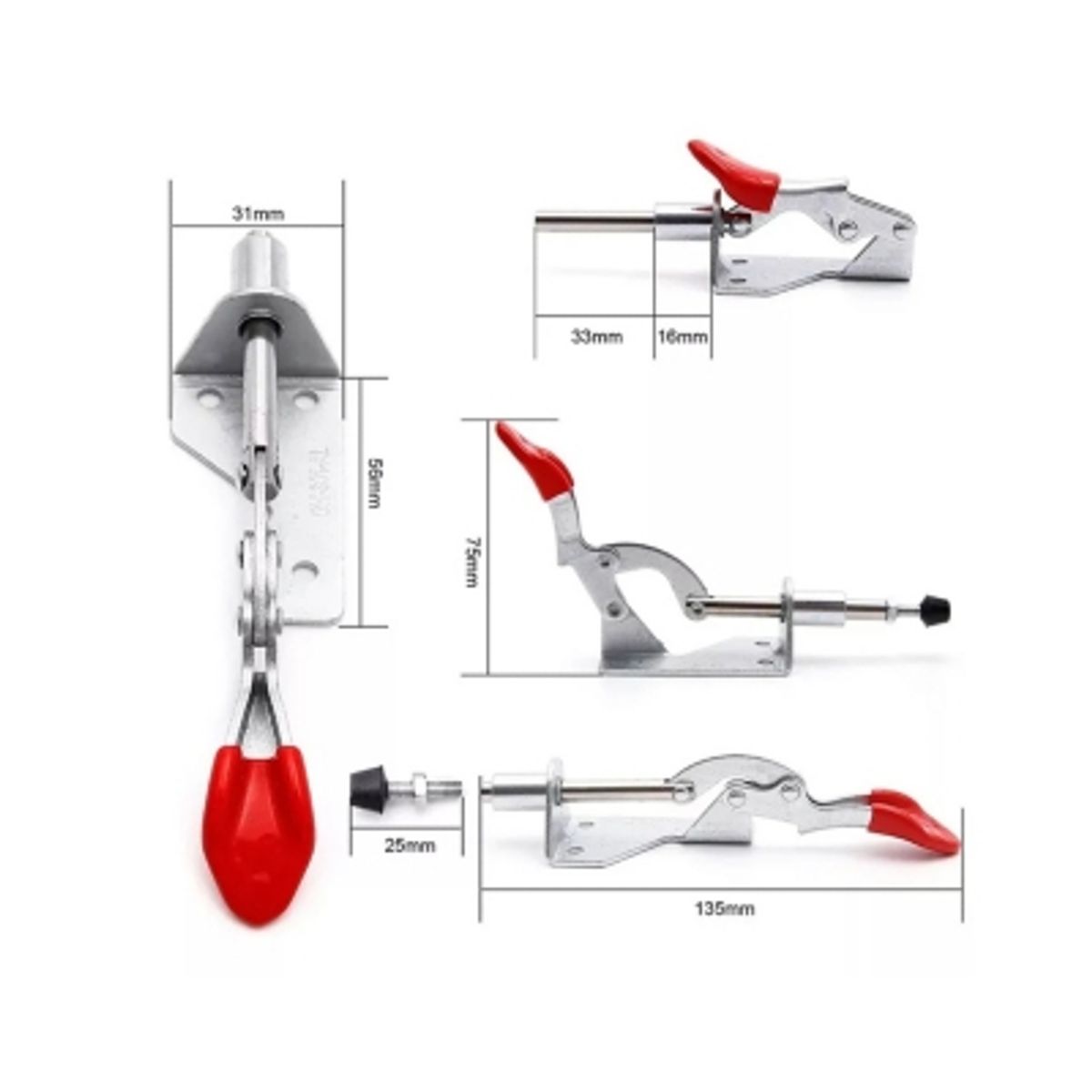 GENERICO - Clamp Empuje Gh-301al 90kg Palanca Tirador Rápido Horizontal