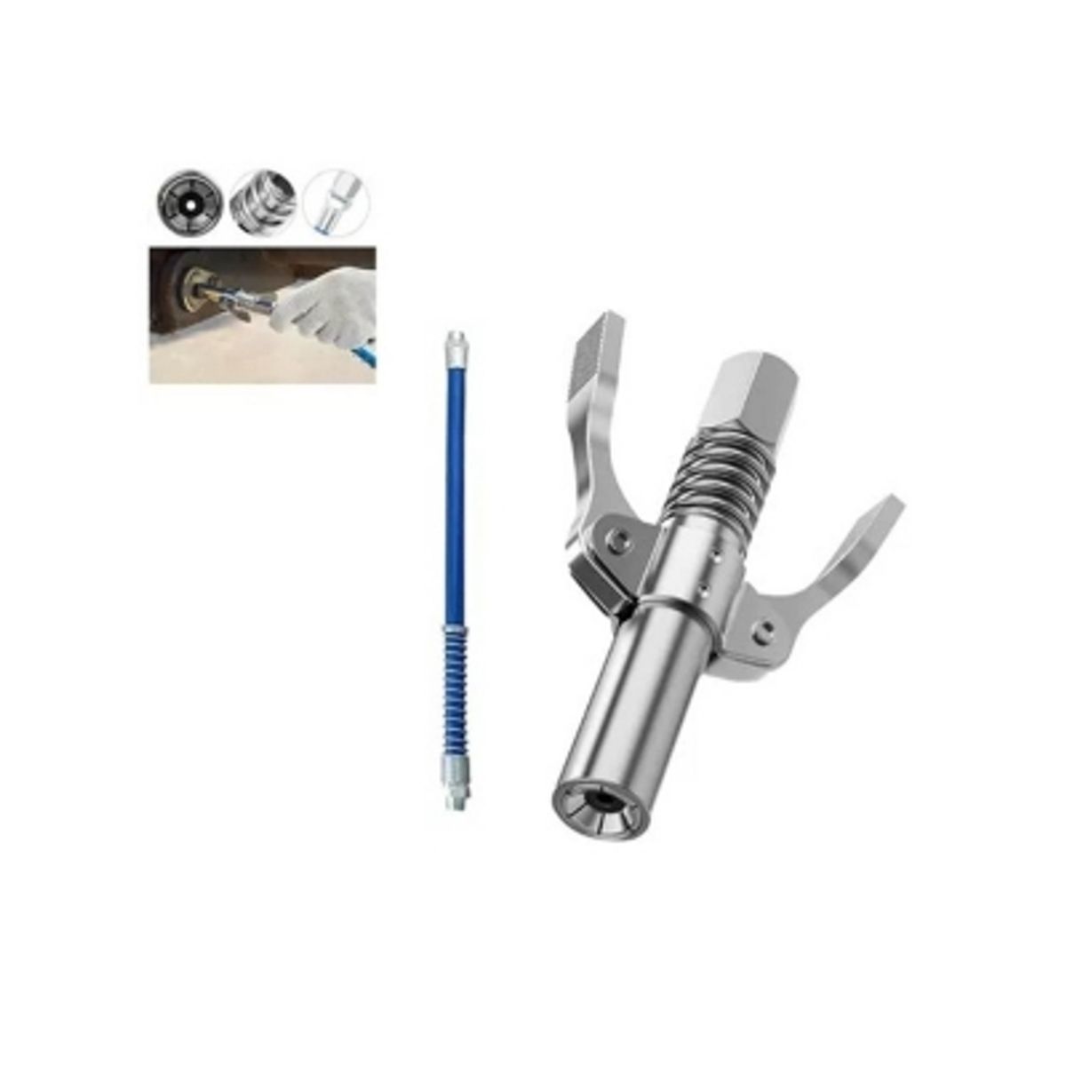 GENERICO - Pistola Grasa Alta Presión 10000 Psi Acople Conector