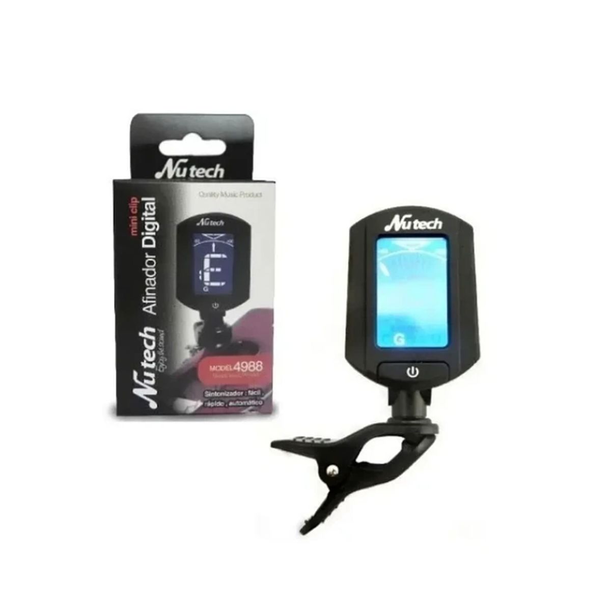 NUTECH - Afinador Digital Mini-clip Guitarra Ukelele Violin Bajo