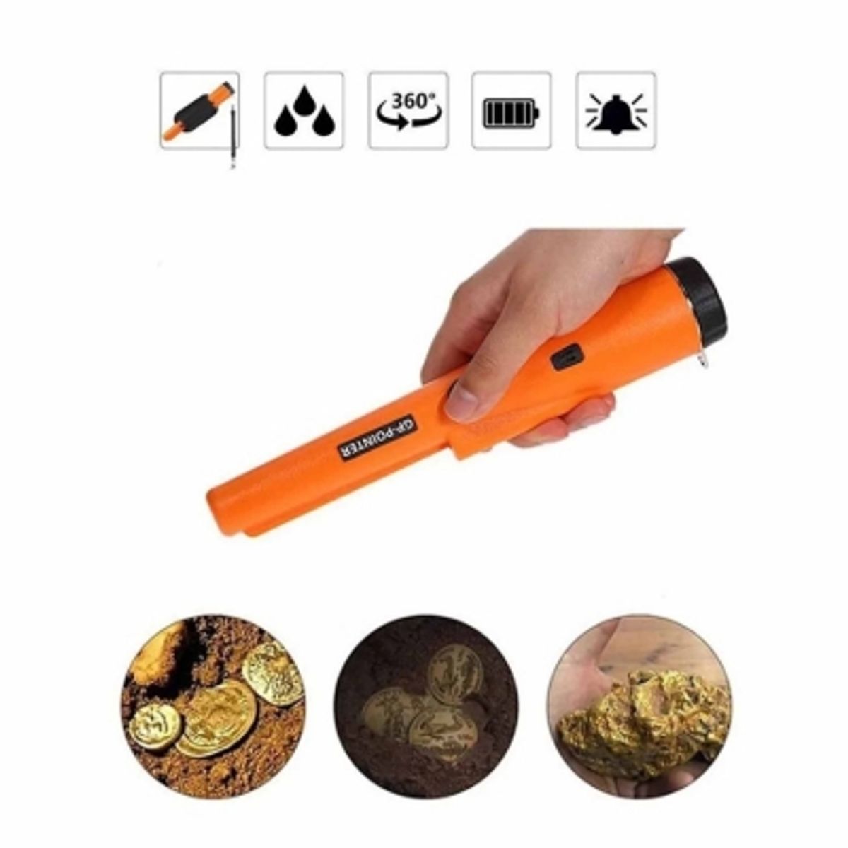 GENERICO - Detector Metales Profesional Portátil Pinpointer Preciso