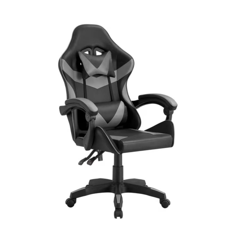 Silla Gamer Tokio Ergonomica Negro y Gris Reclinable