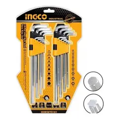 INGCO - Juego De Llaves Hexagonal Allen-torx 18 Pcs Hhkset0181