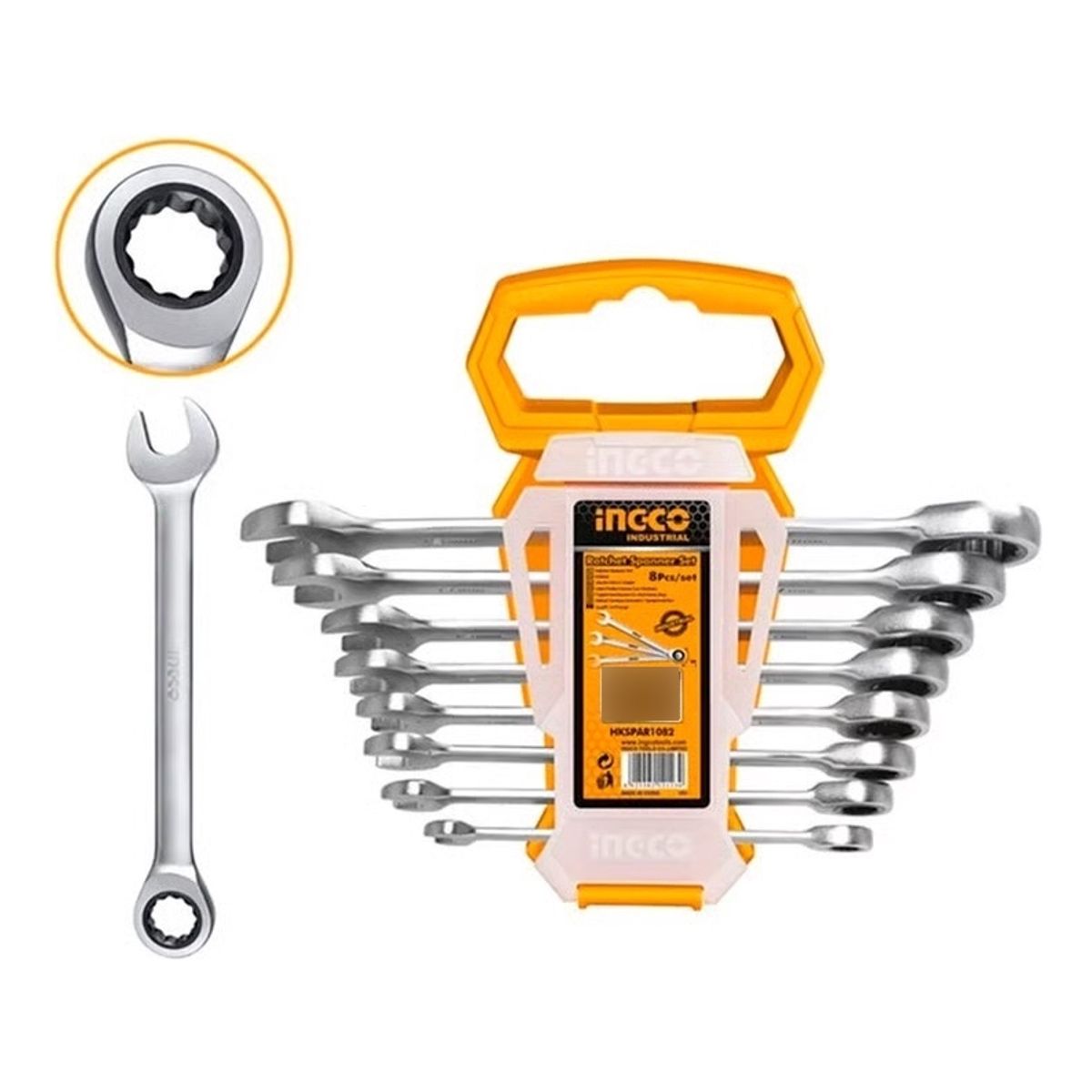 INGCO - Set 8 Llaves Punta Corona Chicharra 8-19 Mm Ingco Hkspar1082