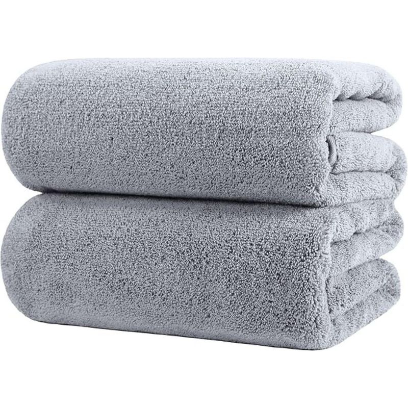 AZ AURAZEUS - Set 2 Toallones Grande De Baño Toalla 100 x 140 Cm Microfibra Az