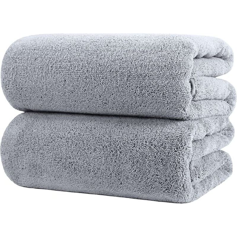 AZ AURAZEUS - Set 2 Toallones Grande De Baño Toalla 100 x 140 Cm Microfibra Az