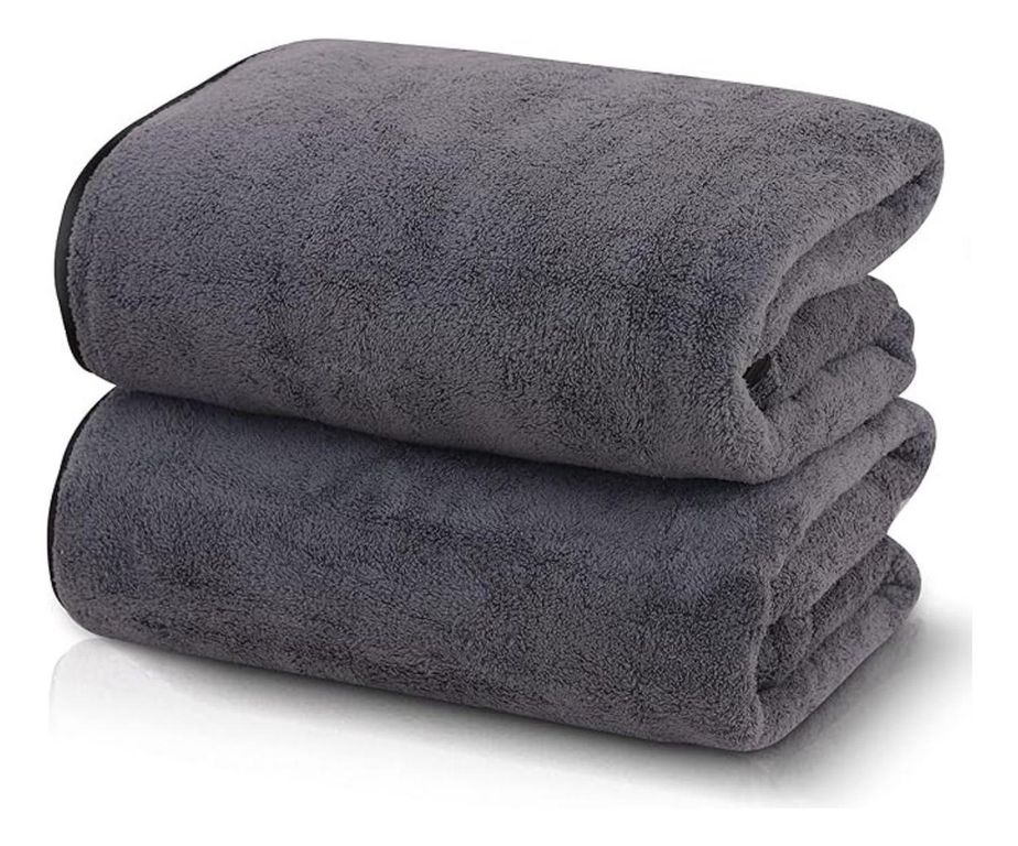 Set De 2 Toallas Grande De Bano Toallon 100 x 140 Cm Microfibra