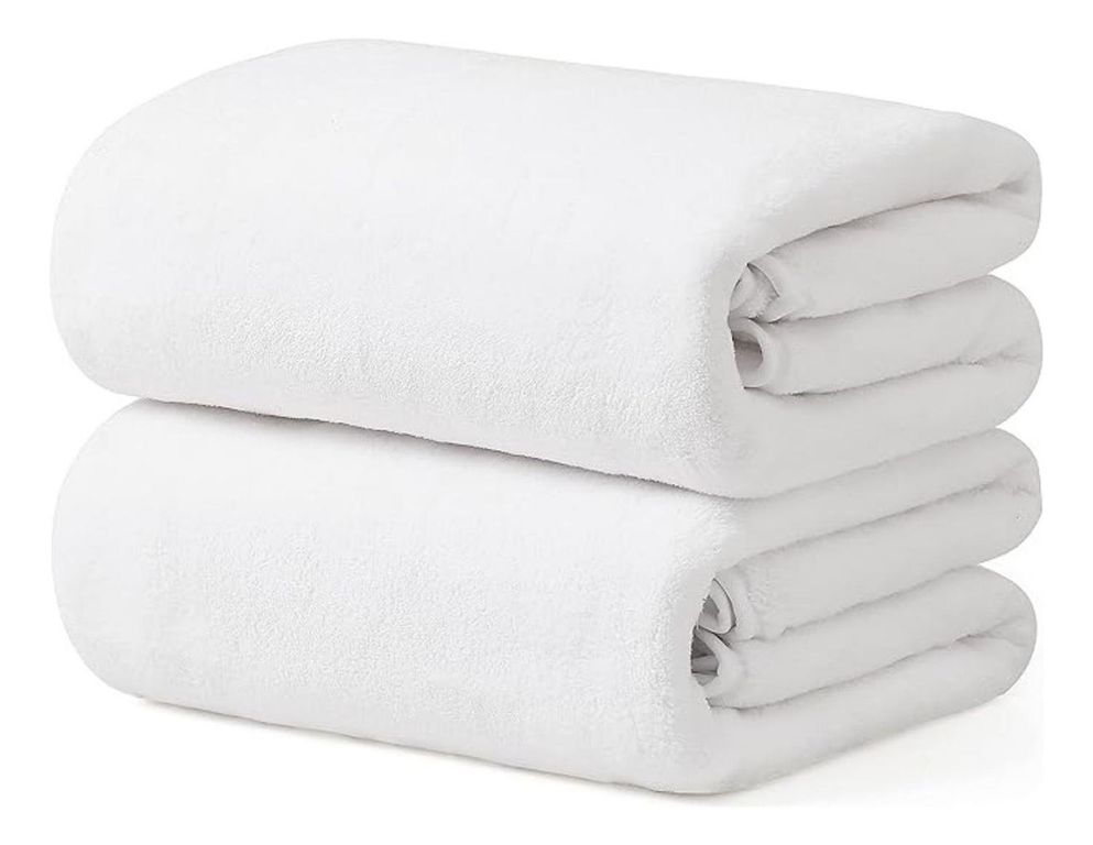 Set De 2 Toallas Grande De Bano Toallon 100 x 140 Cm Microfibra