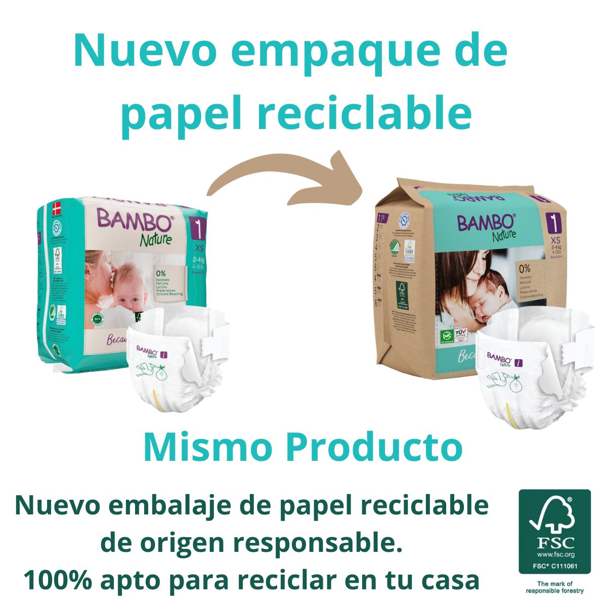 BAMBO NATURE - Pañal Bambo Nature Eco-friendly 1 x 22 unidades