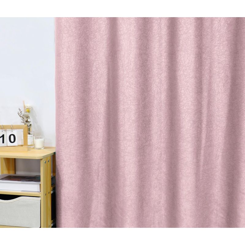 GENERICO - Cortina Tradicional 2 Paños 140 x 230 cm - Rosa Líneas Platinum