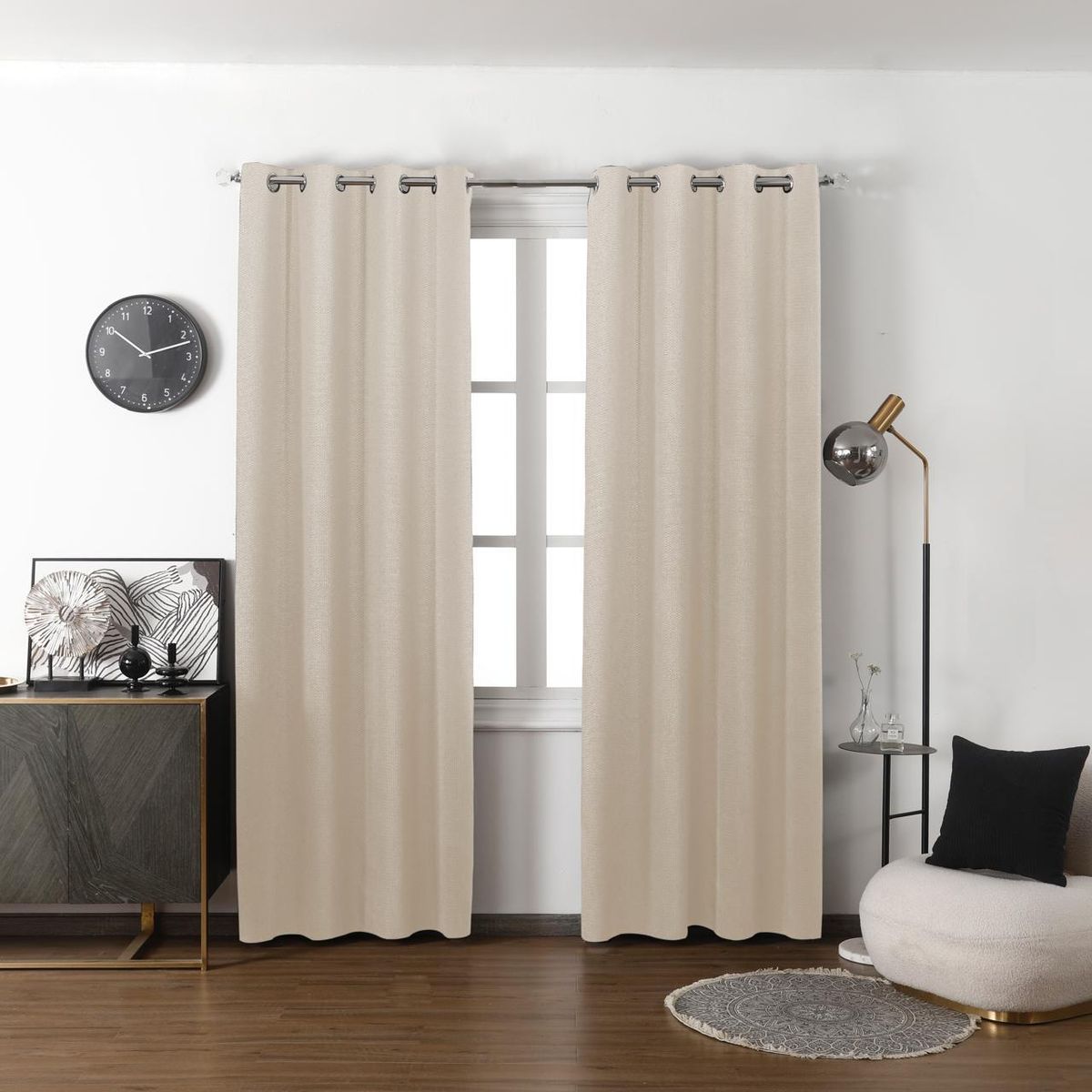 GENERICO - Cortina Tradicional 2 Paños 140 x 230 cm - Beige Belfast