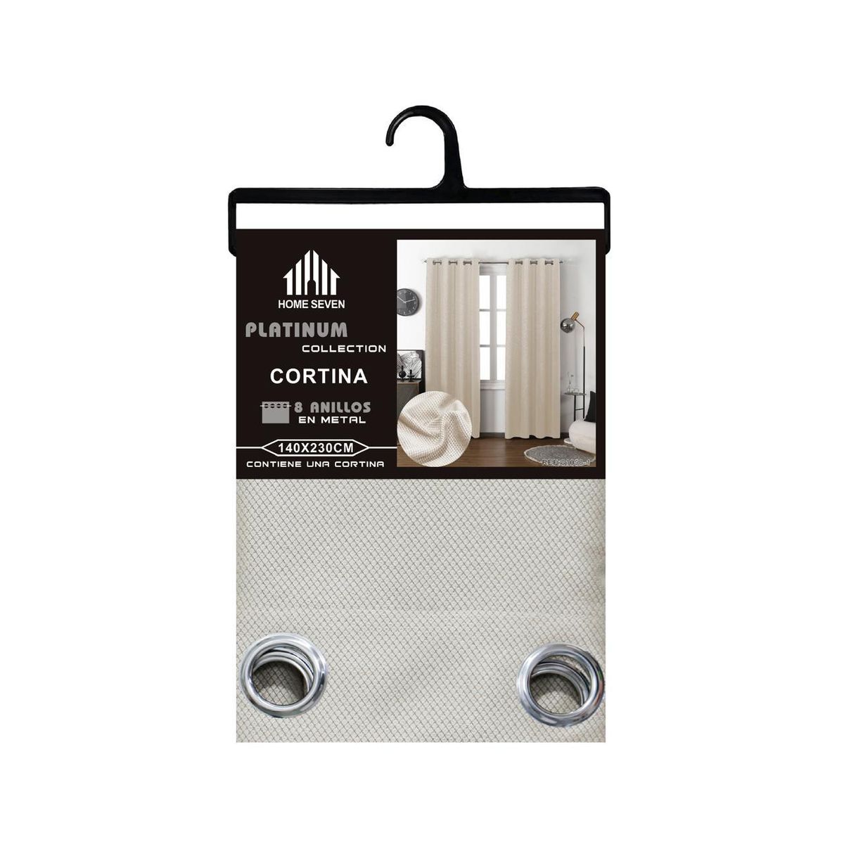 GENERICO - Cortina Tradicional 2 Paños 140 x 230 cm - Beige Belfast