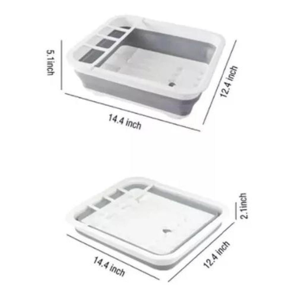 GENERICO - Secador Platos Multiusos Porta Cubiertos Plegable Cocina BlancoGris