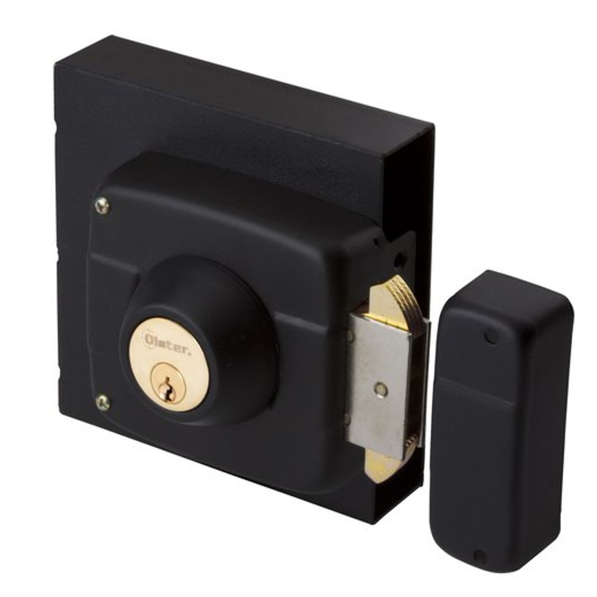 OISTER - Cerradura de Sobreponer 112 Caja Metálica Negra Oister