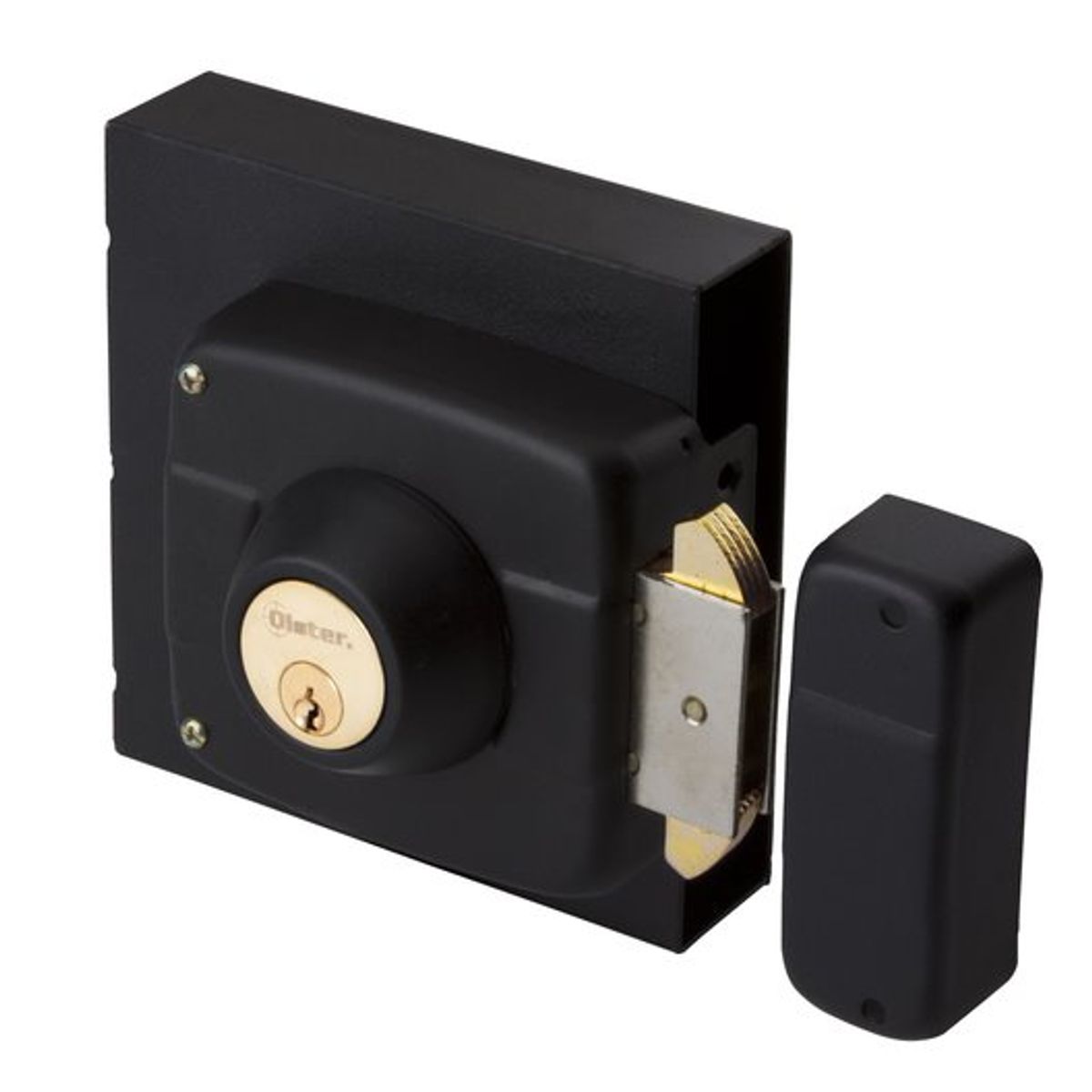OISTER - Cerradura de Sobreponer 112 Caja Metálica Negra Oister