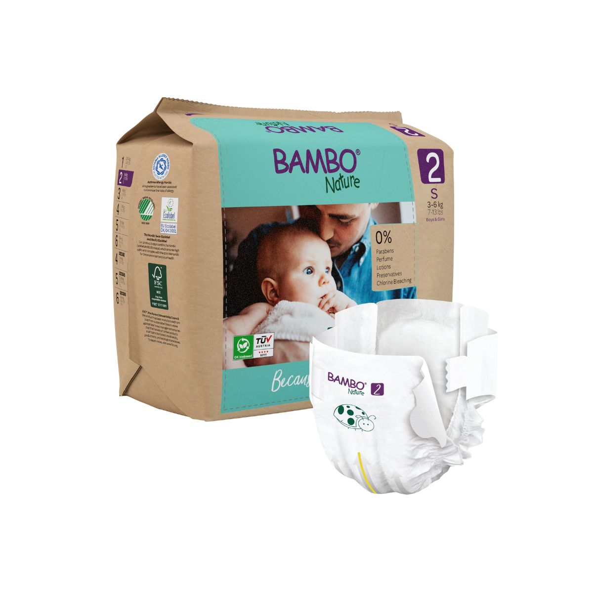 BAMBO NATURE - Pañal Bambo Nature Eco-friendly 2 Bolsa x30 unidades