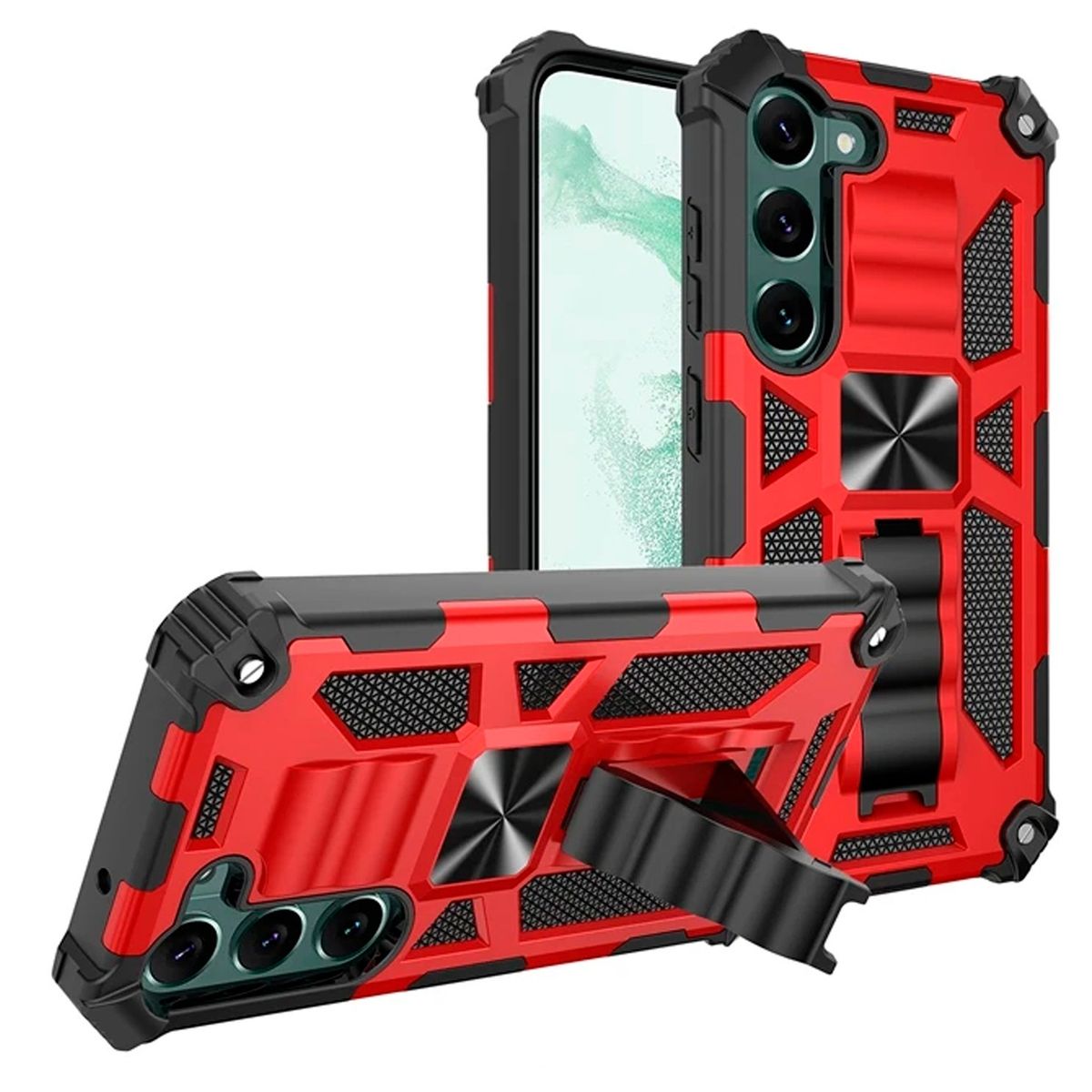 GENERICO - Carcasa para Samsung S25 Plus Antigolpe Reforzada Armor - Rojo