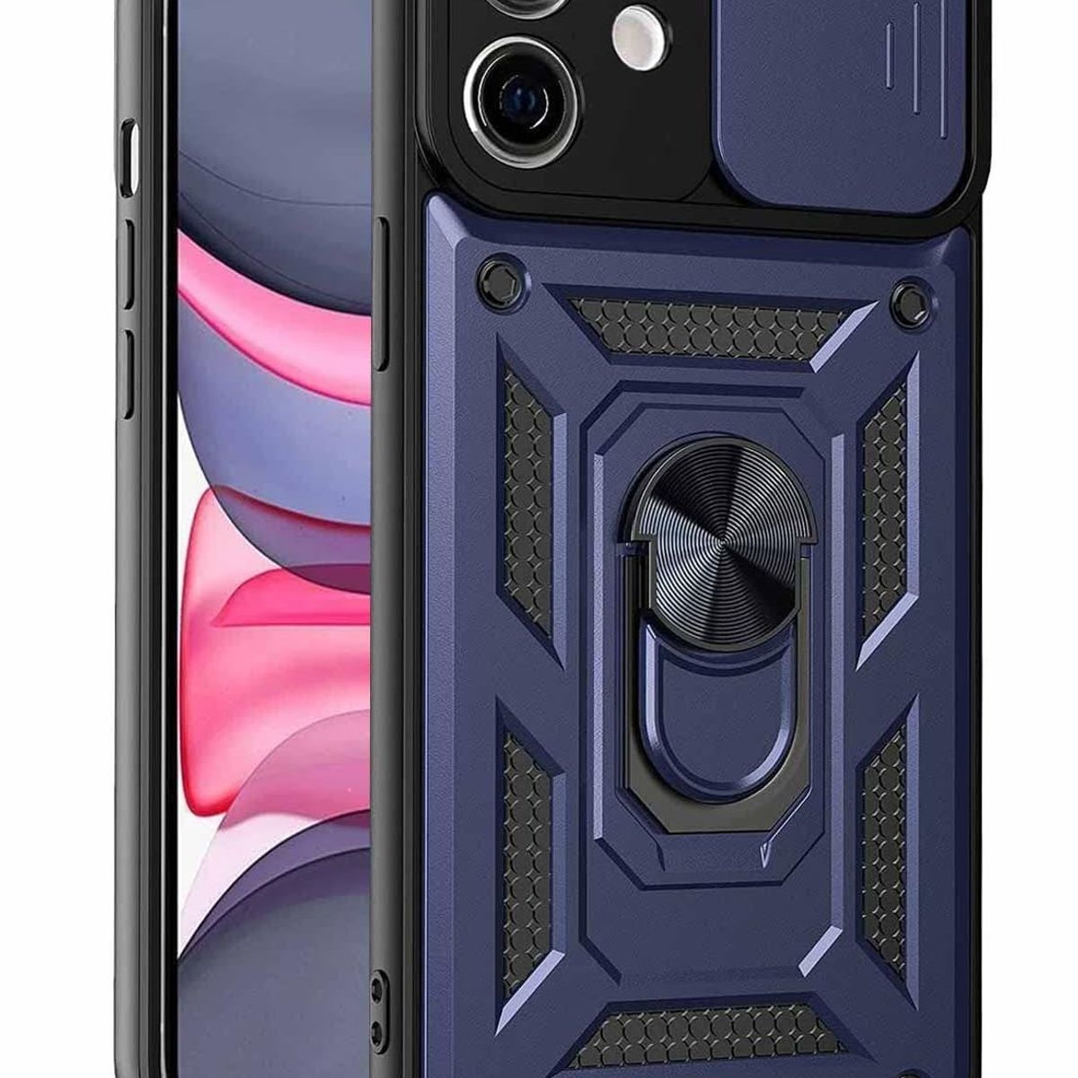 GENERICO - Carcasa Reforzada Con Cubre Cámara Para iPhone 12 - Azul