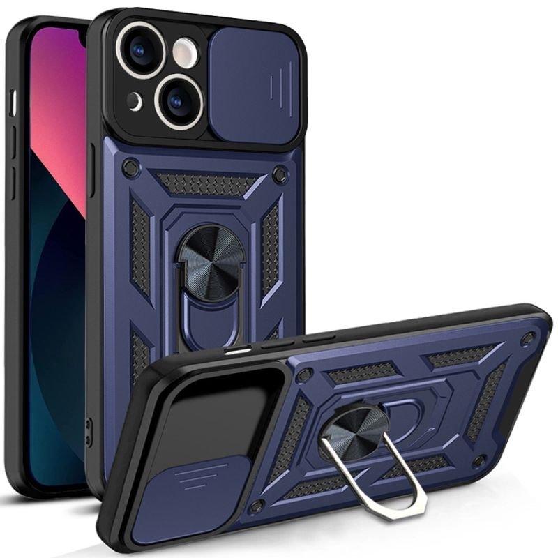GENERICO - Carcasa Reforzada Con Cubre Cámara Para iPhone 13 - Azul