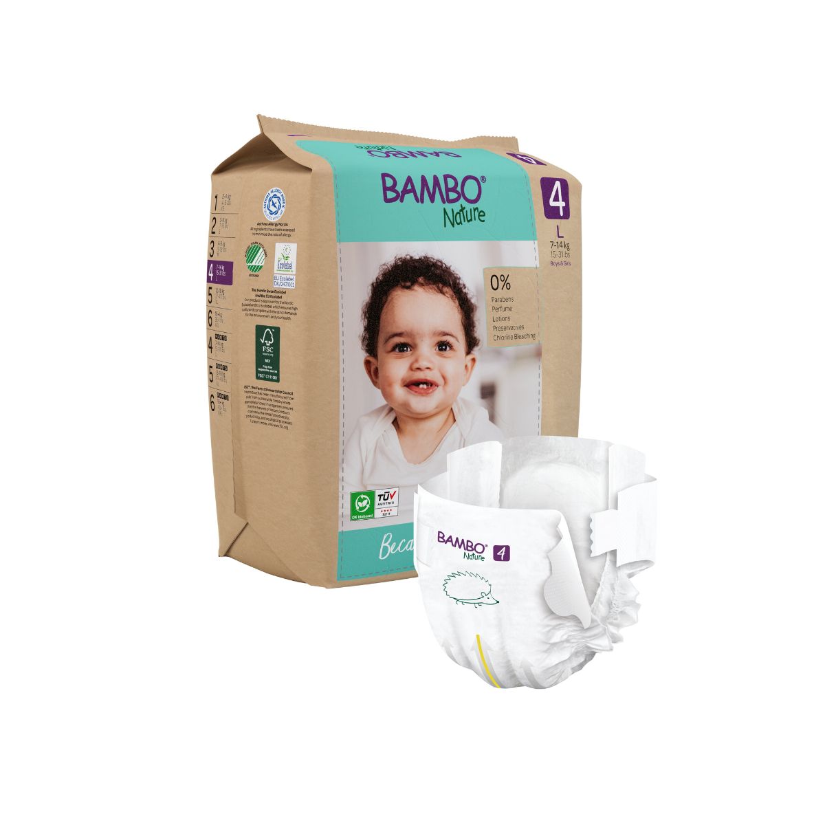 BAMBO NATURE - Pañal Ecológico Bambo Nature Eco-friendly 4 x 24 unidades