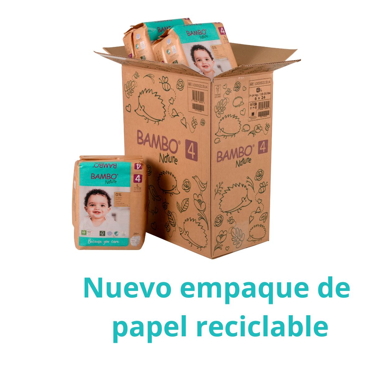 BAMBO NATURE - Pañal Ecológico Bambo Nature Eco-friendly 4 x 24 unidades