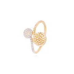 JB JOYAS BARON - Anillo Oro Amarillo 18kt Círculos y Riel
