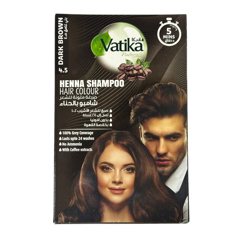 VATIKA NATURALS - Vatika Henna Colour Shampoo Dark Browm 20 ml X Sachets