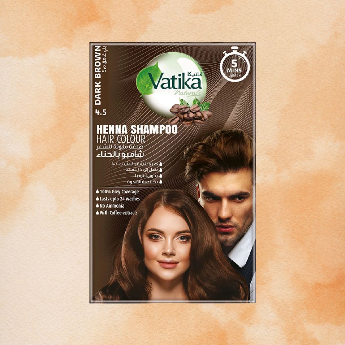 VATIKA NATURALS - Vatika Henna Colour Shampoo Dark Browm 20 ml X Sachets