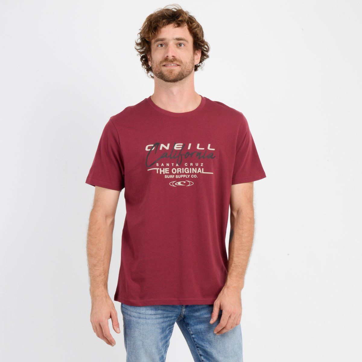 O'NEILL - POLERA MANGA CORTA CALI ROJO OSCURO