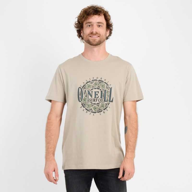 O'NEILL - POLERA MANGA CORTA IKAT  BEIGE OSCURO