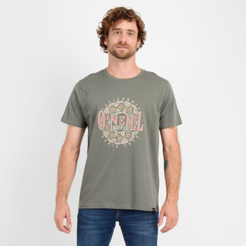 O'NEILL - POLERA MANGA CORTA IKAT  VERDE OSCURO