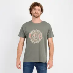 O'NEILL - POLERA MANGA CORTA IKAT VERDE OSCURO