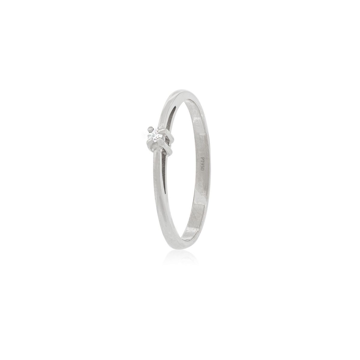 JB JOYAS BARON - Anillo Compromiso Platino Mónaco Solitario de 14ptos