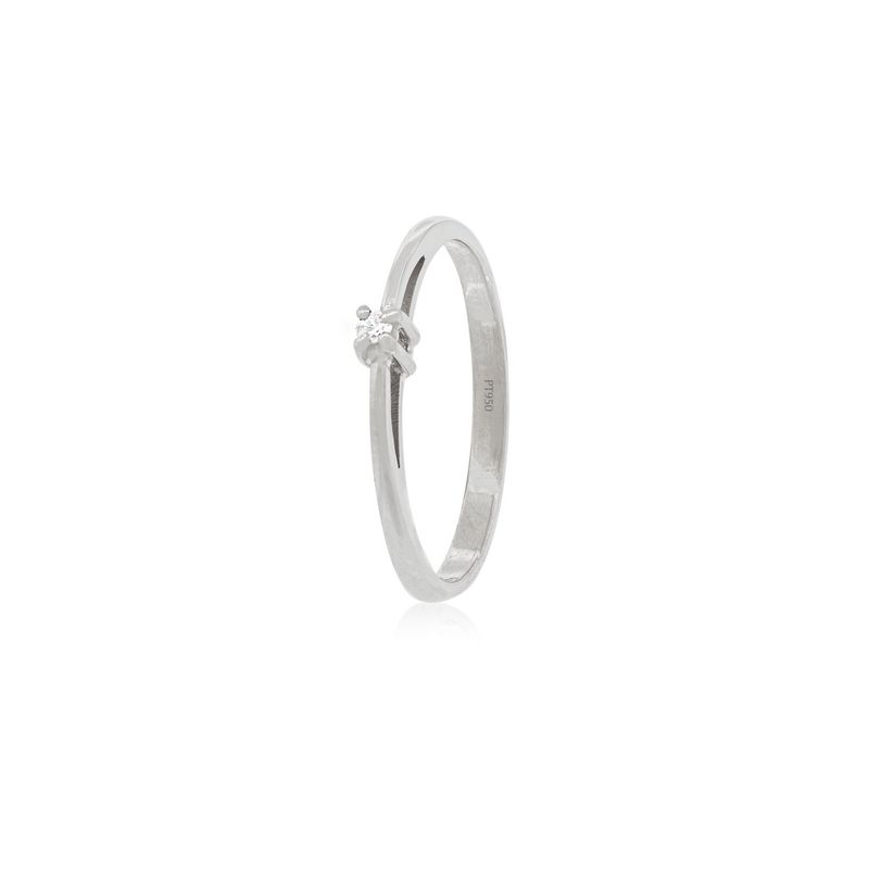 JB JOYAS BARON - Anillo Compromiso Platino Mónaco Solitario de 14ptos