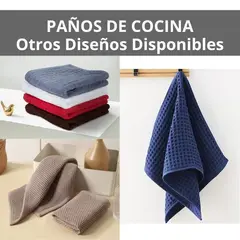 GENERICO - Paño de Cocina 70x34cm Toalla Wafle Algodon 77gr Pack 6 U