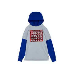 LEVIS - Polera Niño Manga Larga con Hoodie Gris