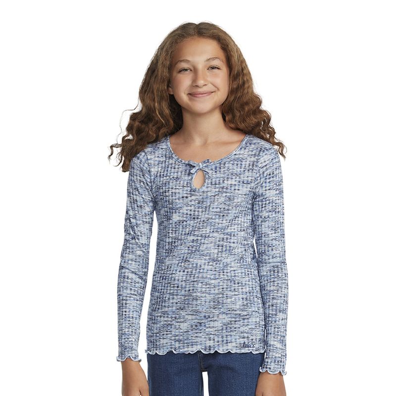 LEVIS - Polera Niña Manga Larga Azul Levis