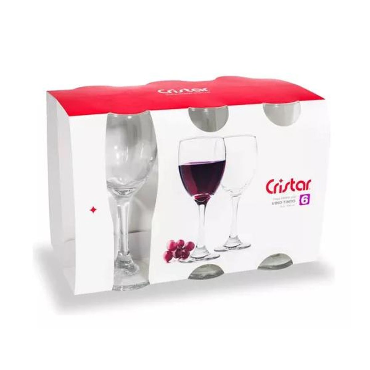 GENERICO - 48 Copas Vino Tinto Versalles 300cc Cristar Caja
