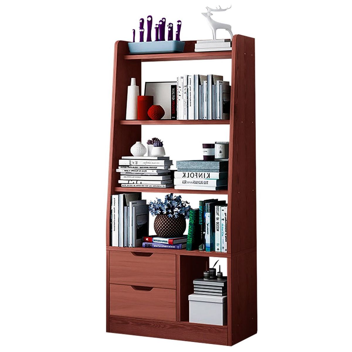 EMPOLI - Biblioteca con 2 Cajones Empoli - Café Oscuro